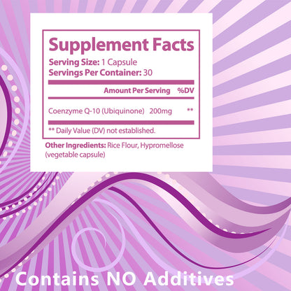 CoQ10 For Women Female Q10 Antioxidants Detox Menopause Immuse 200mg 30 Veg  Free Immune Supplement